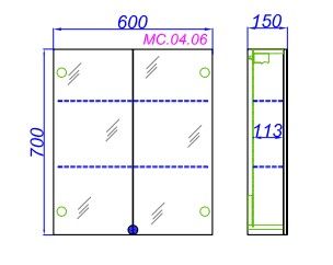 Зеркальный шкаф Aqwella МС MC.04.06